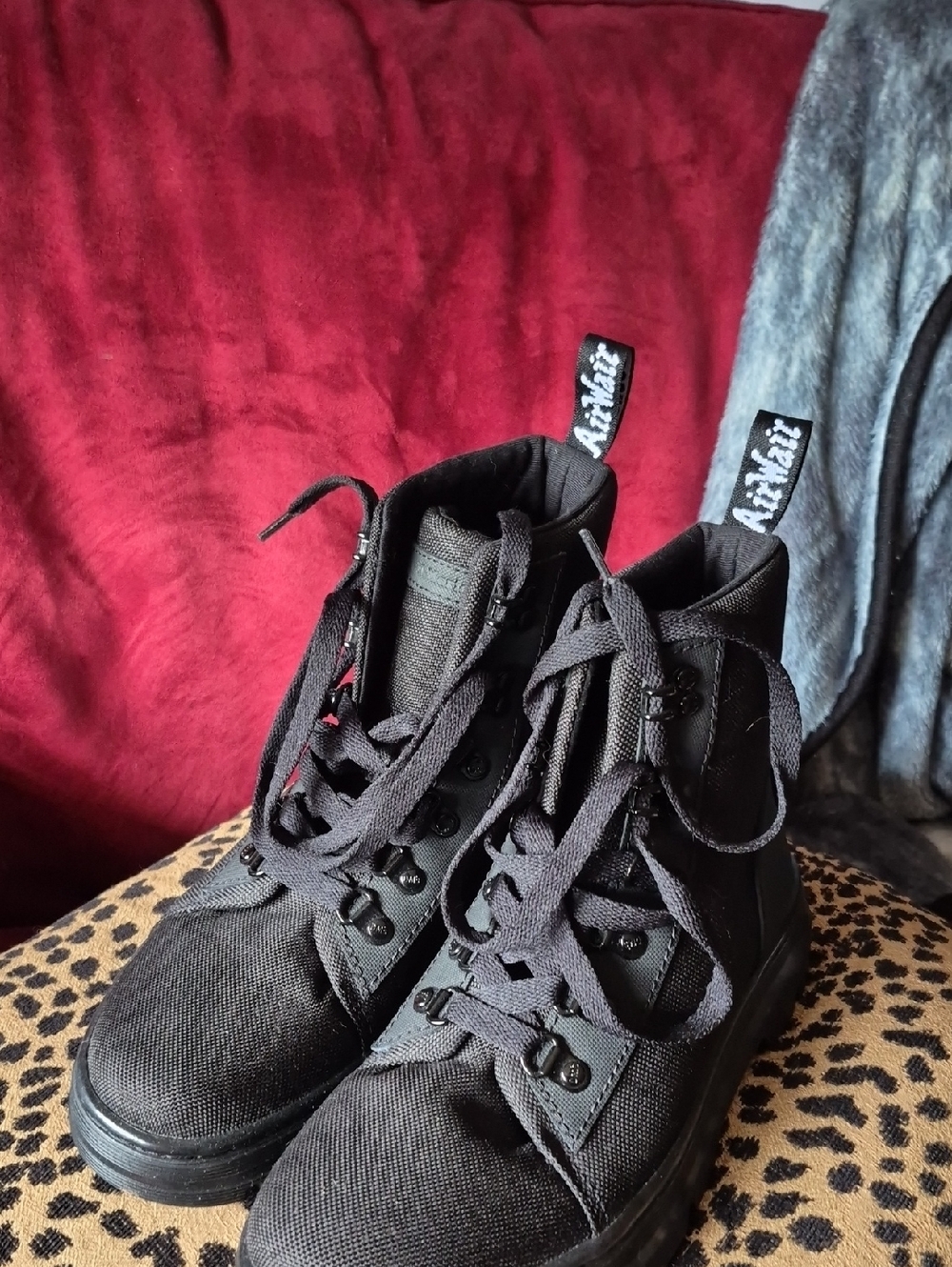 Dr. Martens Black Canvas Combat Boots